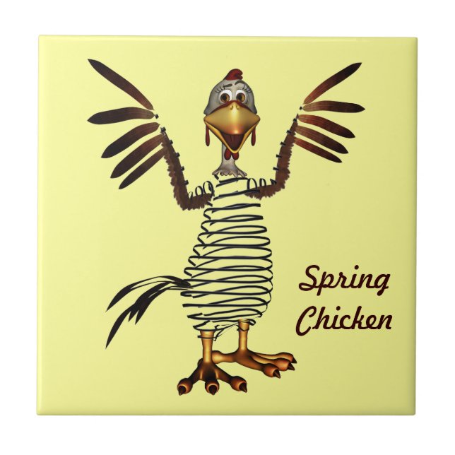 Frühlings-Huhn Fliese (Vorderseite)