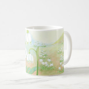 Frühlings-Knotenblume, Leucojum vernum Illustratio Kaffeetasse