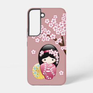 Frühlings-Kokeshi-Puppe - Süße japanische Geisha a Samsung Galaxy Hülle