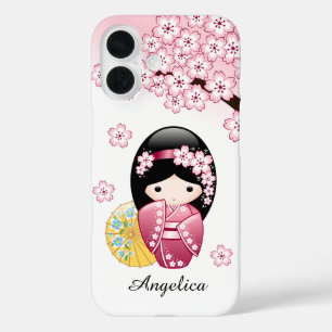 Frühlings-Kokeshi-Puppe - Süßes japanisches Geisha iPhone 16 Hülle
