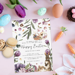 Frühlings-Krokus Ostern Picknick und Ostereiersu Einladung