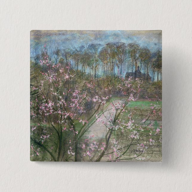 Frühlings-Landschaft Button (Vorderseite)