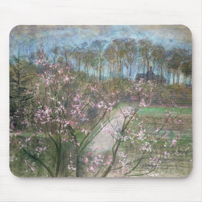 Frühlings-Landschaft Mousepad (Vorne)