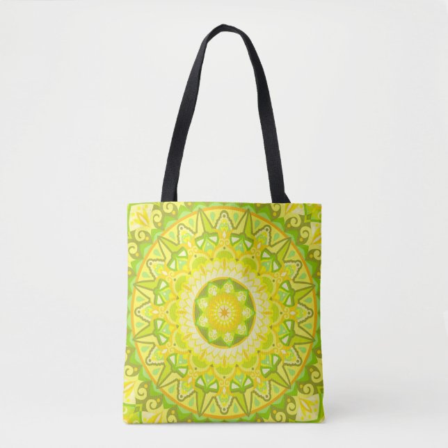 Frühlings-Mandala-Boho-Blumenmarkt Fröhlich Lebend Tasche (Vorderseite)