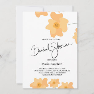Frühlings-Mohn-Pfirsich-Blumen-Brautparty Einladung