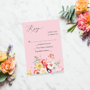 Frühlings Multi Color Florals keine Mahlzeit UAWG RSVP Karte