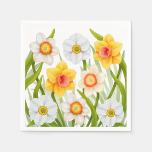 Frühlings-Narzissen-Blumen-Servietten Serviette