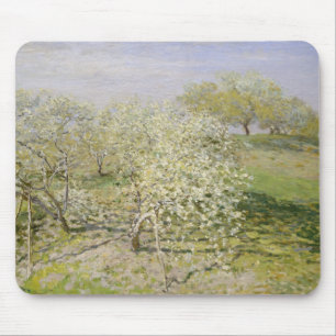 Frühlings-Obstbäume Claude Monets   in der Blüt Mousepad