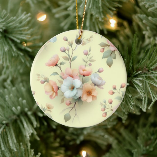 Frühlings-Osterblumen Keramik Ornament (Baum)