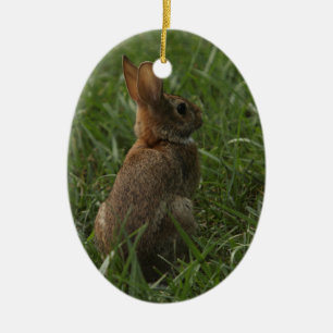 Frühlings-/Ostern-Verzierung: Kaninchen und Küken Keramikornament