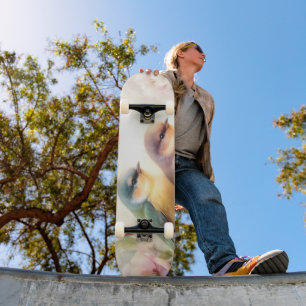 Frühlings-Pastell-Süße-Liebesvögel-Blüten-Blumen Skateboard