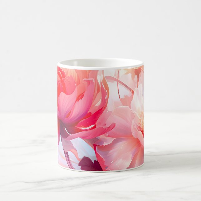Frühlings-Pfingstrosen-Blüten-Garten-Aquarell Kaffeetasse (Mittel)