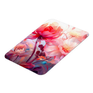 Frühlings-Pfingstrosen-Blüten-Garten-Aquarell Magnet