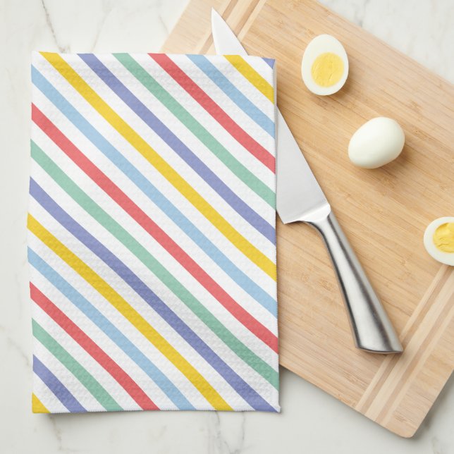 Frühlings-Regenbogen-Streifen-Muster-Tuch Handtuch (Viertel Falte)