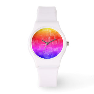 Frühlings-Regenbogen-Uhr durch Julie Everhart Armbanduhr