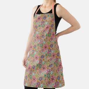 Frühlings-Retro-Blumenfarben Nahtloses Muster Schürze