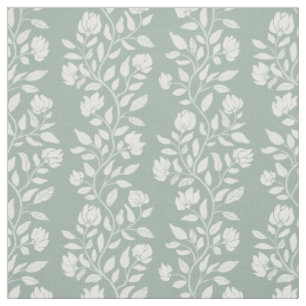 Frühlings-Sage-Grün Verfeinerte Kletternde Blüten Stoff