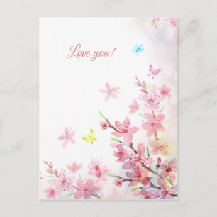 Frühlings-Sakura-Grußkarte Postkarte