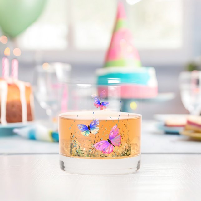Frühlings-Schmetterlinge Whiskyglas (Insitu (Geburtstag))