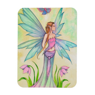 Frühlings-Schmetterlings-Fee Fantasy-Kunst Magnet