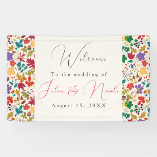 Frühlings-Senf-Gelb-Violette-Wiesen-Blumen-Hochzei Banner