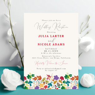 Frühlings-Senf-Lila-Wiese-Hochzeitsempfang Einladung