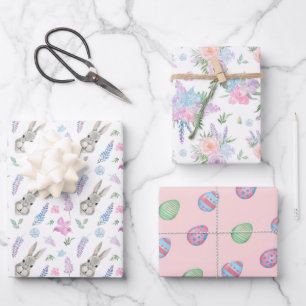 Frühlings-Set Osterbüsen, Blume & Eier Geschenkpapier Set