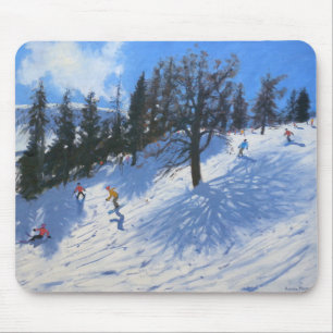 Frühlings-Skifahrer Verbier 2010 Mousepad