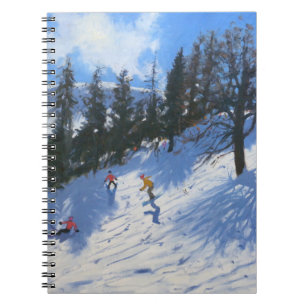 Frühlings-Skifahrer Verbier 2010 Notizblock