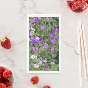 Frühlings-Sommer-Blumenlila Petunien-Blumen-Dekor Serviette