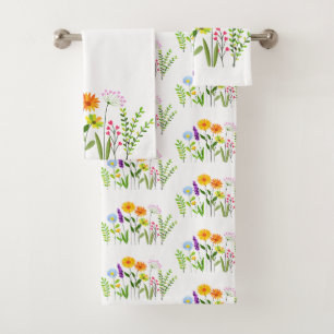 Frühlings Sommer Wildblumen Badhandtuch Set