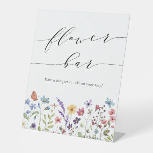 Frühlings-Sommer-Wildblumen-Blumen-Bar-Junggeselli Sockelschild