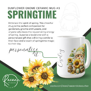 Frühlings-Sonnenblume #3 Gnom Keramik-Tasse Kaffeetasse