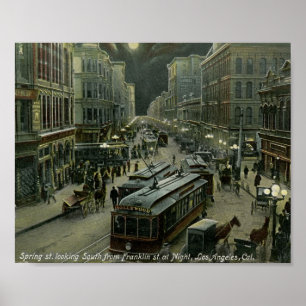 Frühlings-St., Los Angeles, Kalifornien 1908 Poster