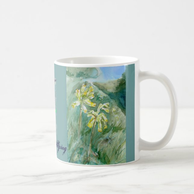 Frühlings-Tasse mit Cowslips Primula veris Kaffeetasse (Rechts)