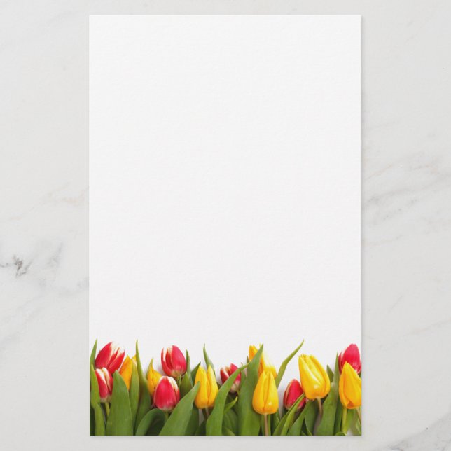 Frühlings-Tulpe-Garten stationär Briefpapier (Vorderseite)