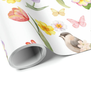 Frühlings-Tulpen-Blumen-Dekoupage Geschenkpapier