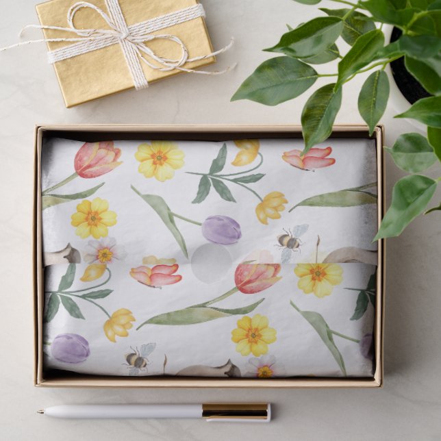 Frühlings-Tulpen-Blumen-Dekoupage  Seidenpapier (Geschenk)