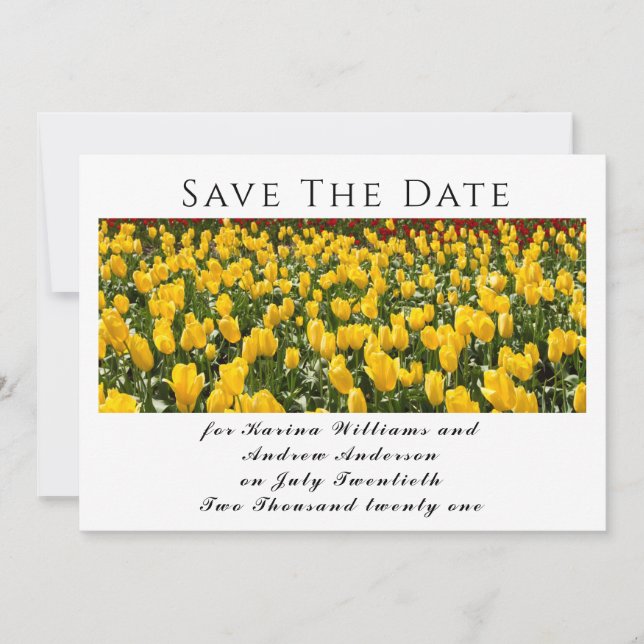 Frühlings-Tulpen-Flat-Save-the-Date-Karte Save The Date (Vorderseite)