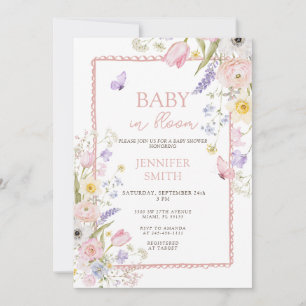 Frühlings- und Sommer-Baby-Blüten-Baby-Party  Einladung