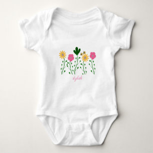 Frühlings- und Sommerblumen individuell für Mädche Baby Strampler