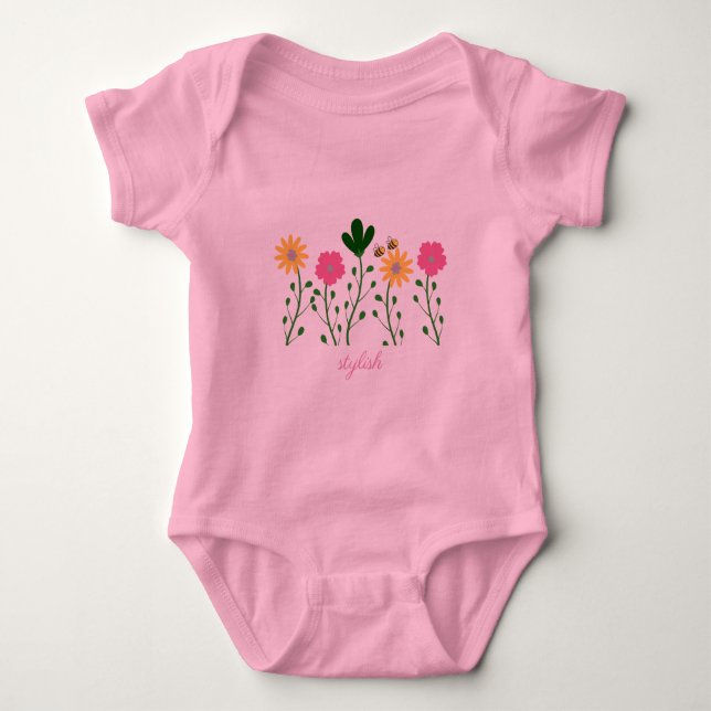 Frühlings- und Sommergäste Baby Strampler (Vorderseite)