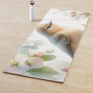 Frühlings-Vogel-Kirschblüten-Aquarell Yogamatte
