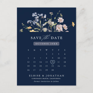 Frühlings-Wiesenblumen-Wildblumen Save the Date Postkarte