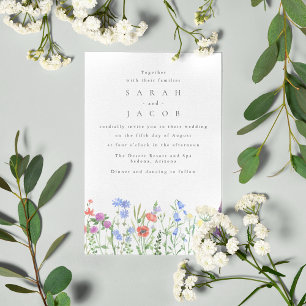 Frühlings-Wildblumen-Boho-Gartenhochzeit Einladung