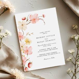Frühlings-Wildblumen-Botanischer-Garten-Hochzeit Einladung