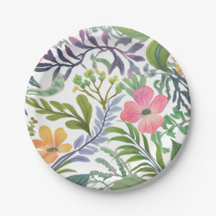Frühlings-Wildblumen-Florals   Blumenfelder  Pappteller