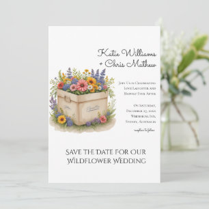 Frühlings-Wildblumen-Geschenkbox QR-Code Foto-Einl Einladung