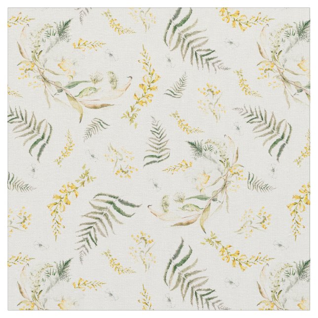 Frühlings-Wildblumen Watercolor Boho Stoff (Nahaufnahme)