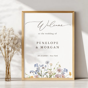 Frühlings-Wildblumenwiese-Garten-Hochzeitsempfang Poster
